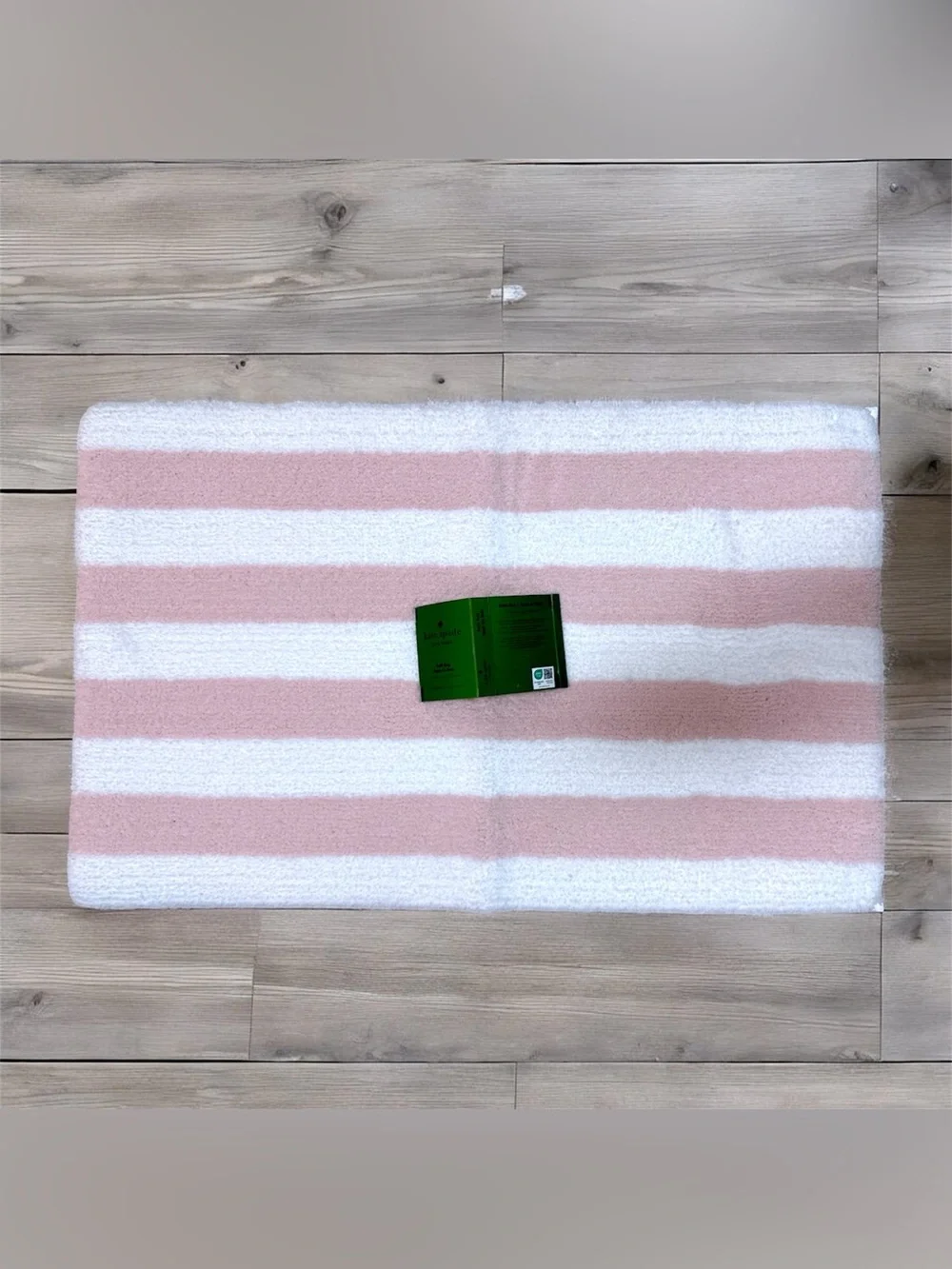 Kate Spade New York Pink & White Striped Bath Rug